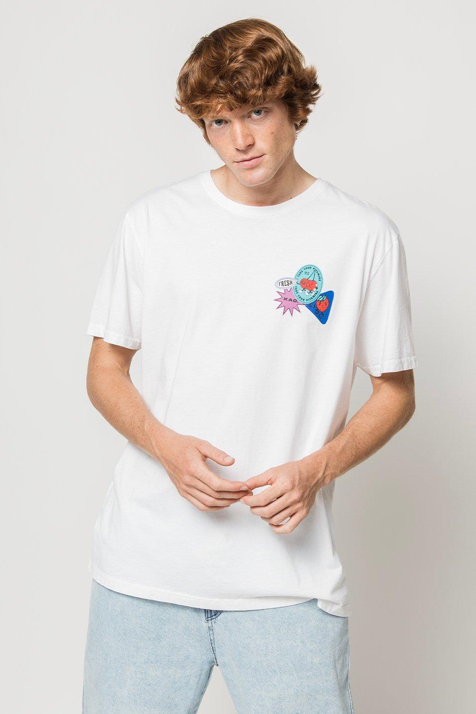 kaotiko Camiseta Washed Fresh White Rebajas de fin de temporada