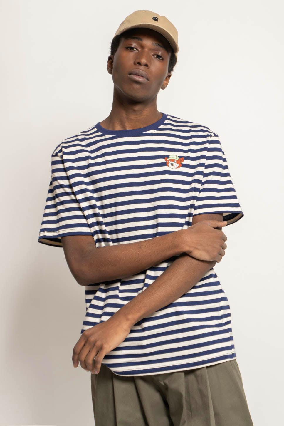 kaotiko Camiseta Stripes Bear Navy Ivory Outlet online