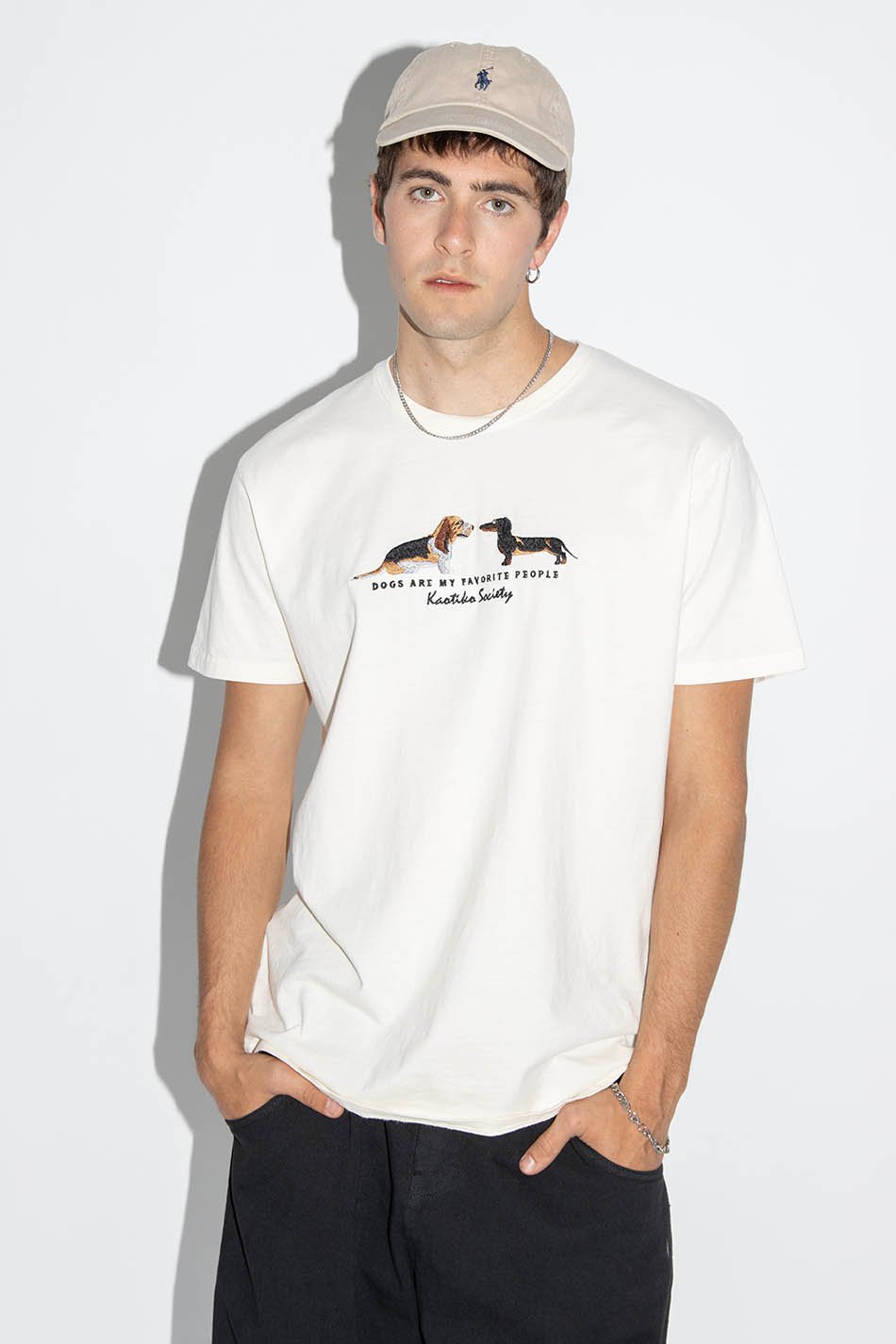 kaotiko Camiseta Washed Puppies Ivory Rebajas baratas