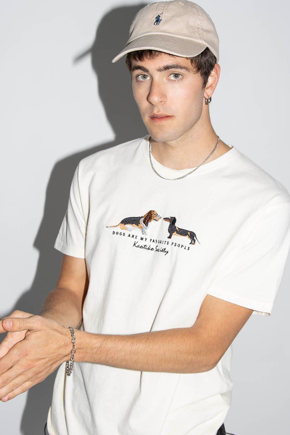 kaotiko Camiseta Washed Puppies Ivory Rebajas baratas