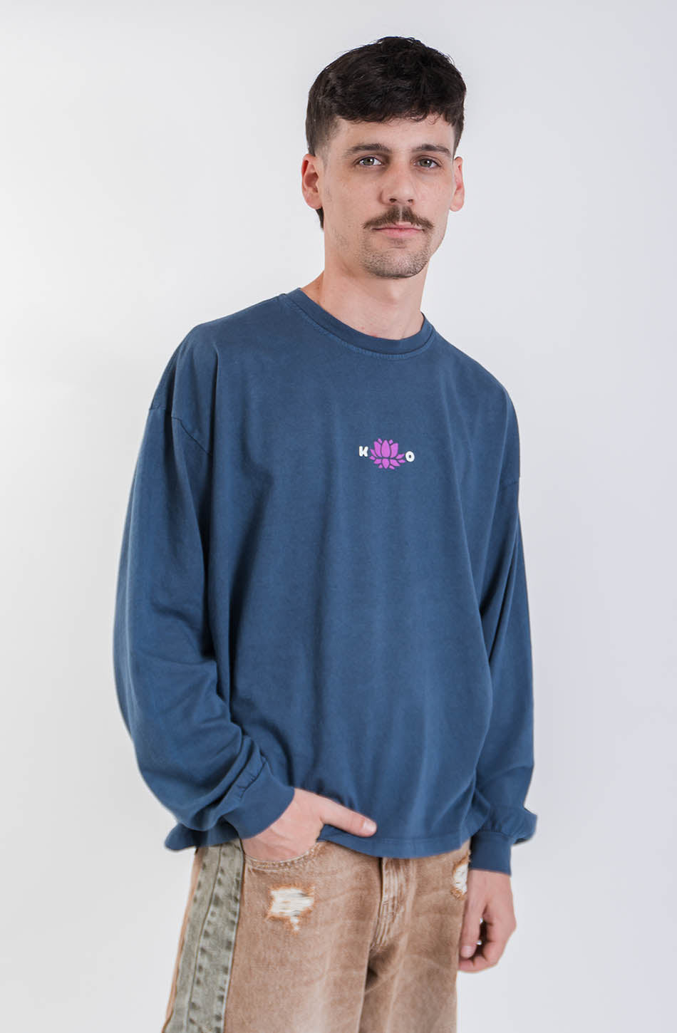 kaotiko Camiseta Washed Lotus Door Navy Tienda