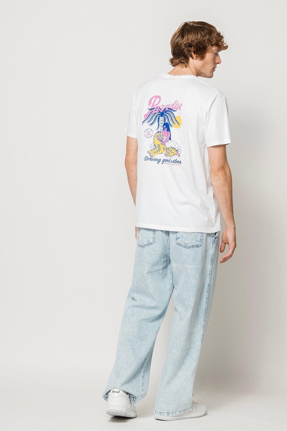 kaotiko Camiseta Washed Serving Good White Liquidación