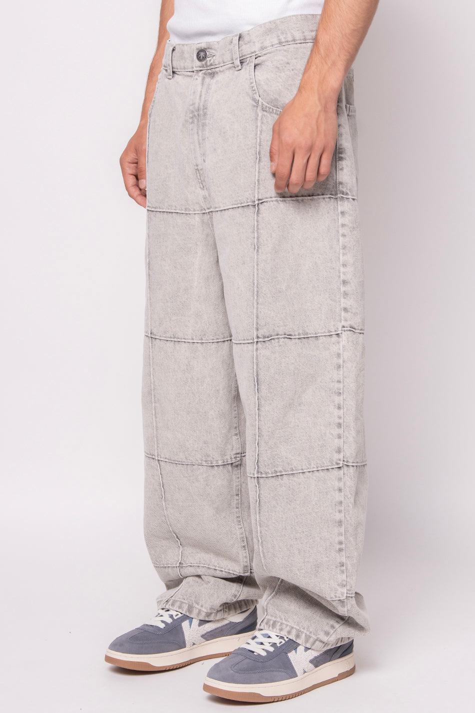 kaotiko Pantalón Washed Patched Pearl Gray Oferta especial