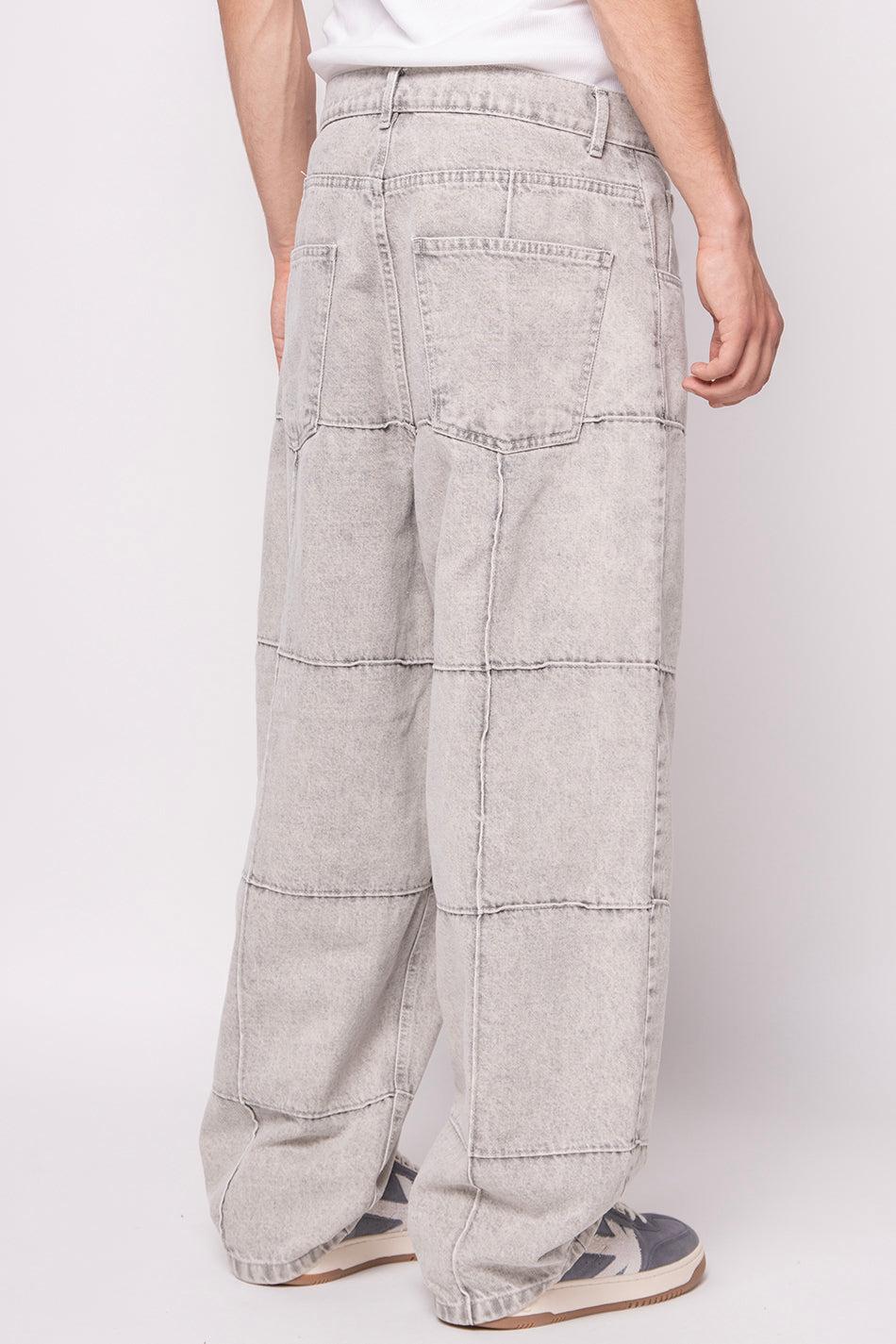 kaotiko Pantalón Washed Patched Pearl Gray Oferta especial