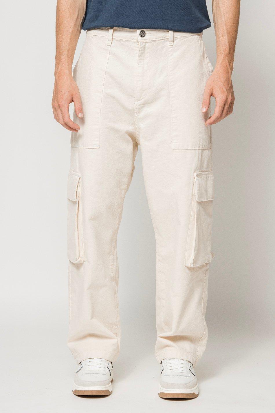 kaotiko Pantalón Cargo Relaxed Canvas Ivory Últimos 2 días