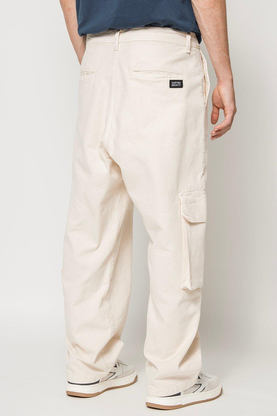 kaotiko Pantalón Cargo Relaxed Canvas Ivory Últimos 2 días