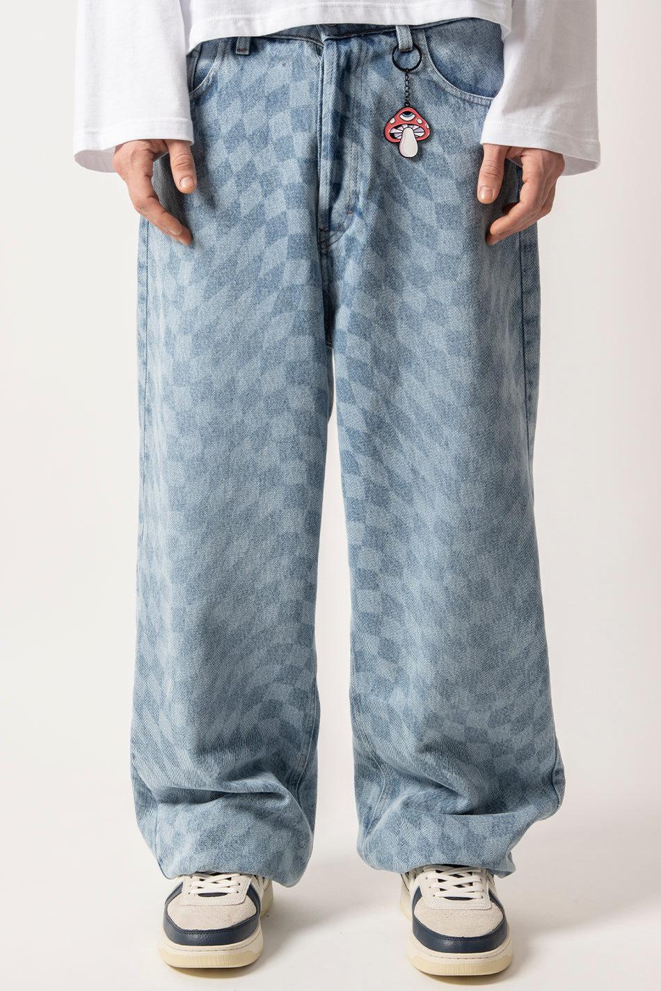 kaotiko Pantalón Loose Laser Check Denim Último día