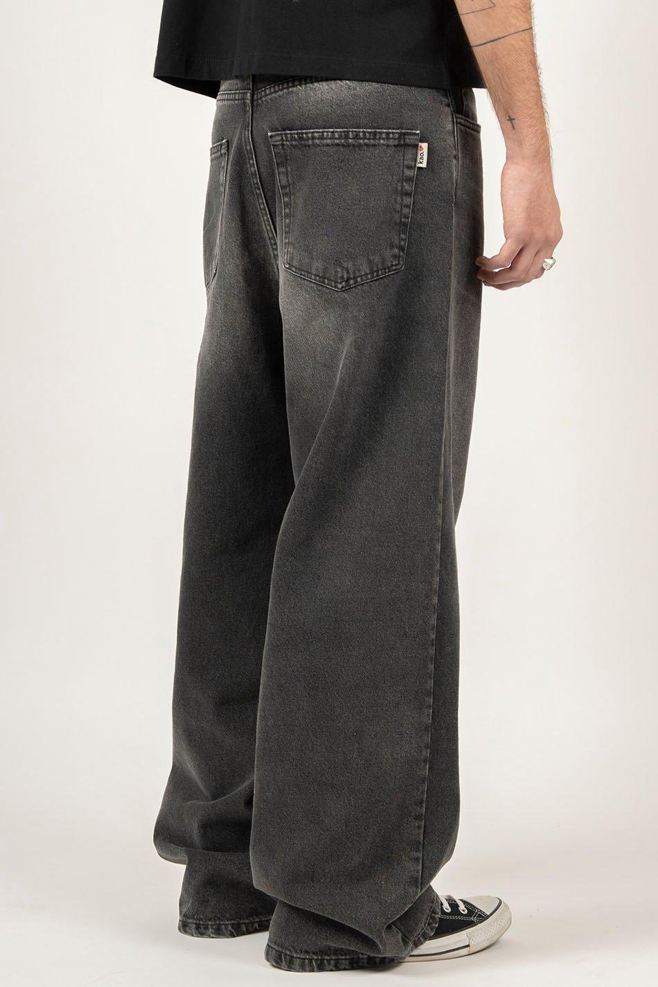 kaotiko Pantalón Loose Baggy Denim Black Superdescuento
