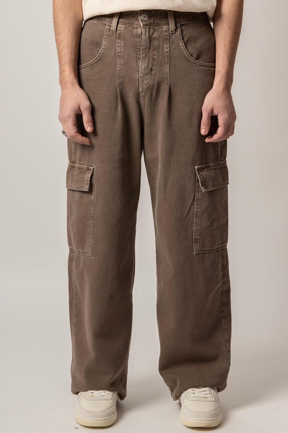 kaotiko Pantalón Cargo Loose Washed Brown Última moda