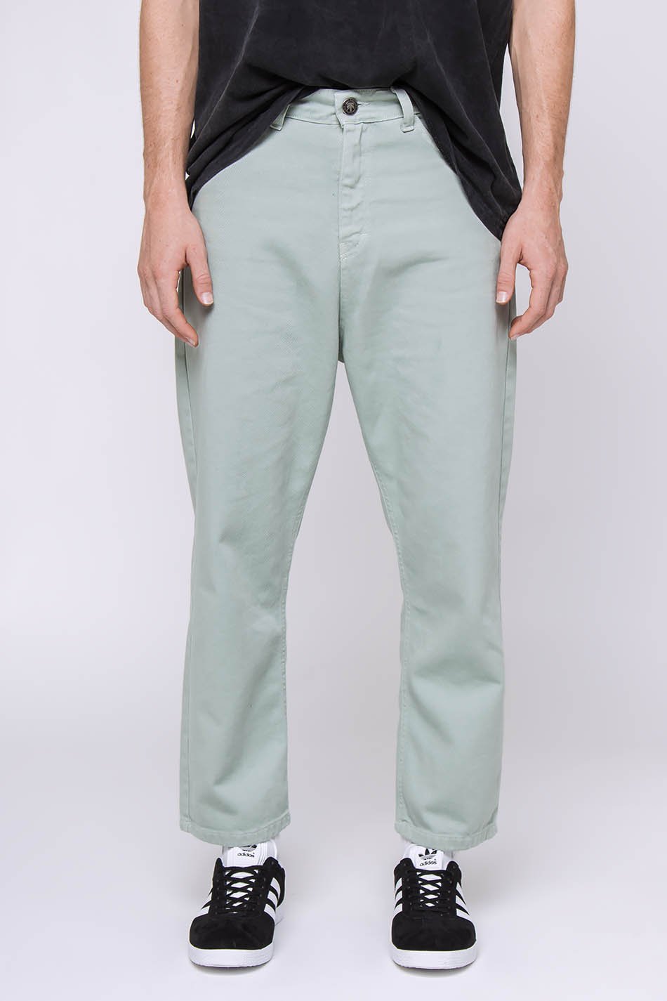 kaotiko Pantalón Regular Cropped Denim Green Descuento por venta flash