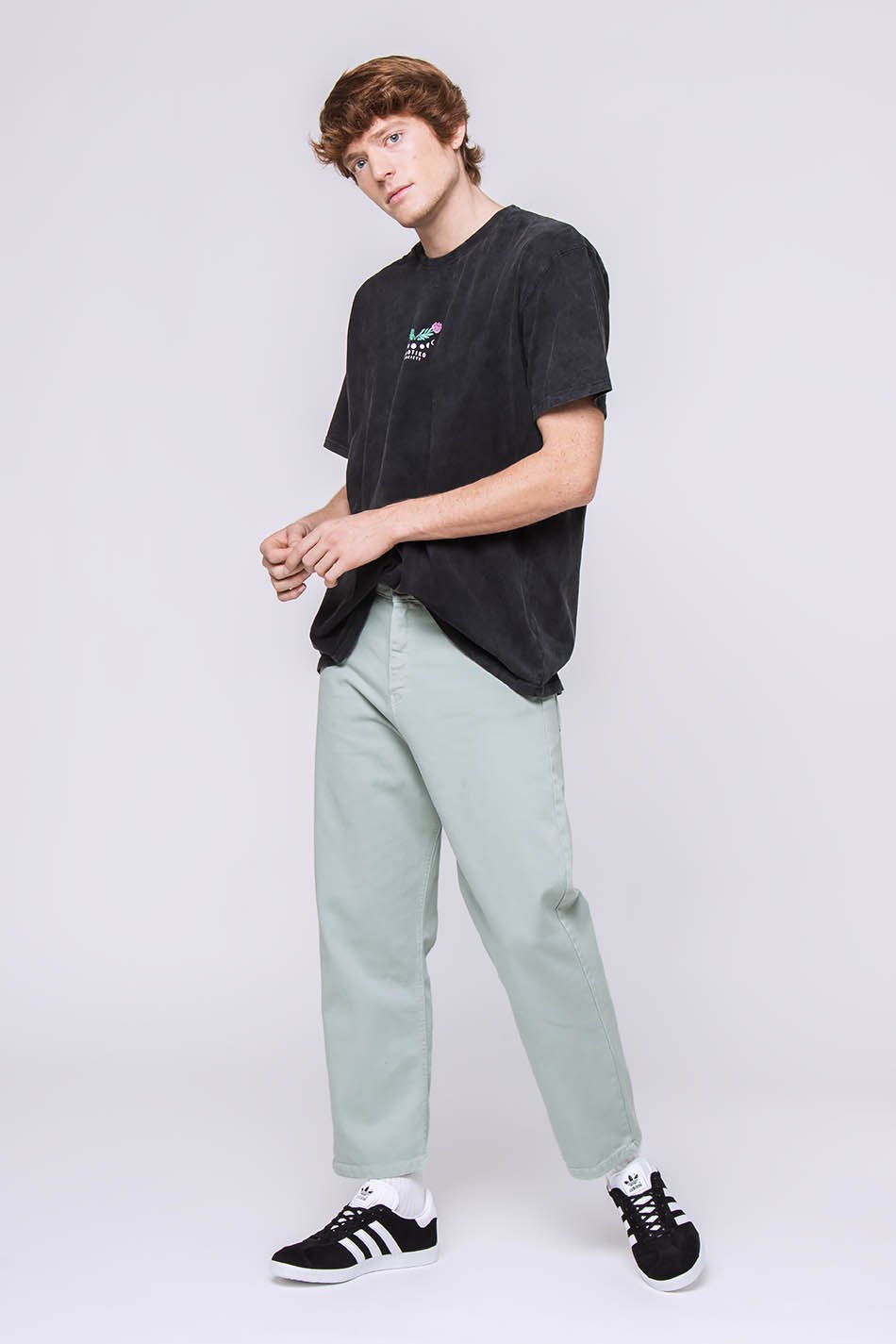 kaotiko Pantalón Regular Cropped Denim Green Descuento por venta flash