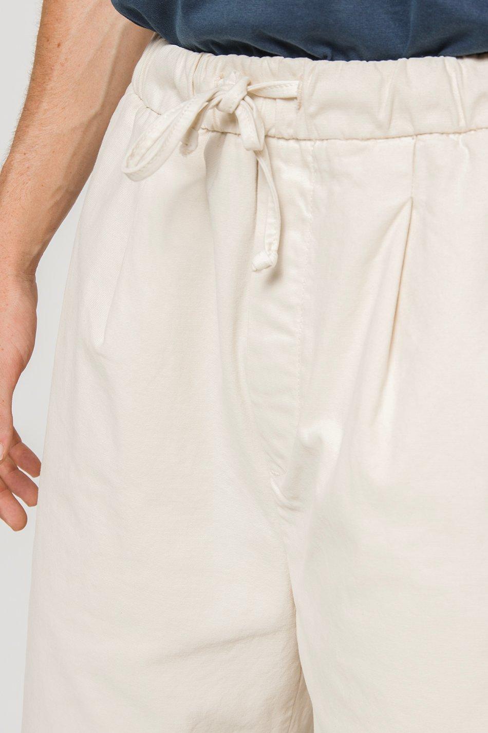 kaotiko Bermuda Relaxed Canvas Pinzas Ivory Outlet online