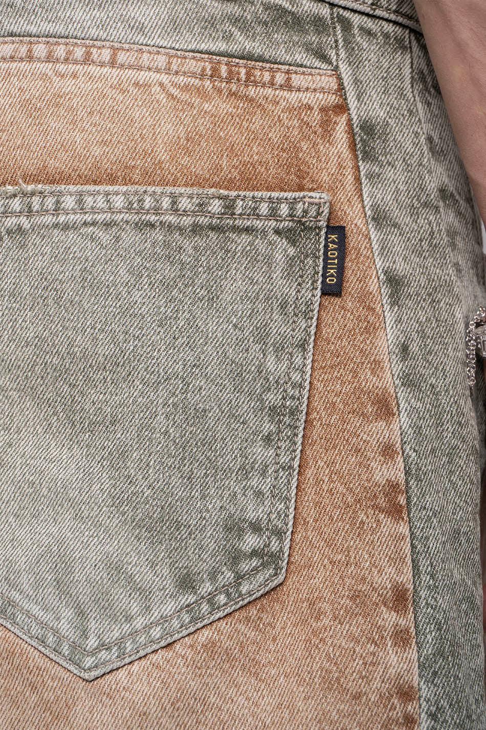 kaotiko Bermuda Tusa Washed Army/ Brown Rebajas baratas