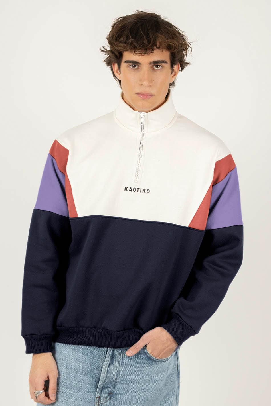 kaotiko Sudadera Arthur Ivory/Cresent /Navy Rebajas de fin de temporada