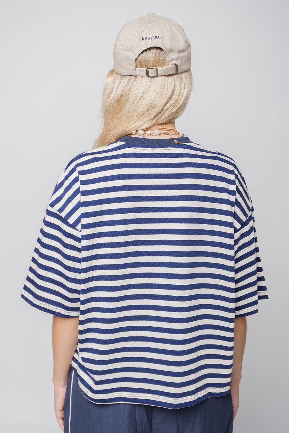 kaotiko Camiseta Stripes Poodle Navy Rebajas de fin de temporada