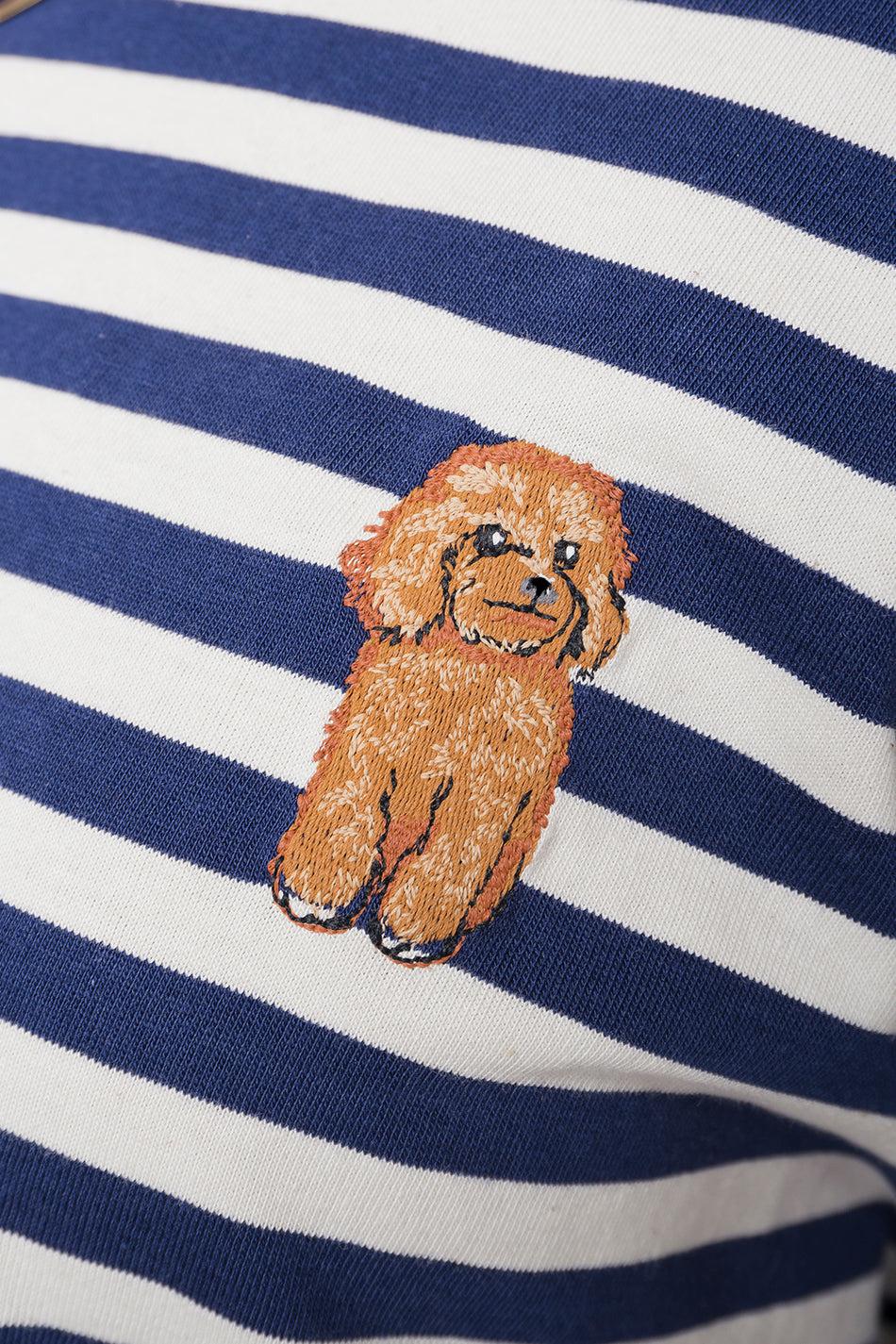 kaotiko Camiseta Stripes Poodle Navy Rebajas de fin de temporada