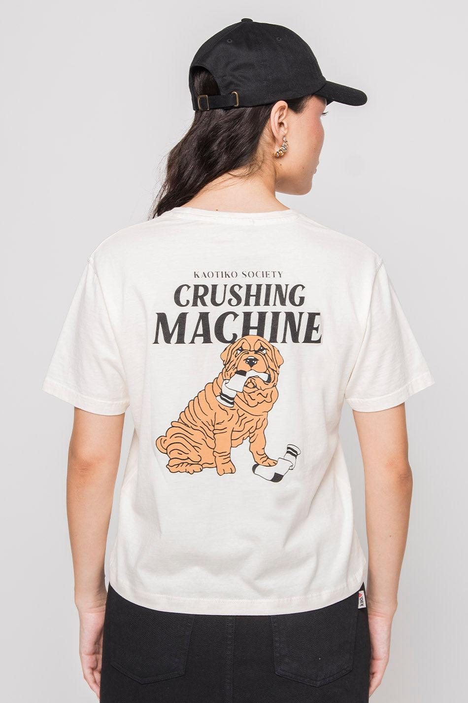 kaotiko Camiseta Washed Crushing Machine Ivory Precio ultrabajo