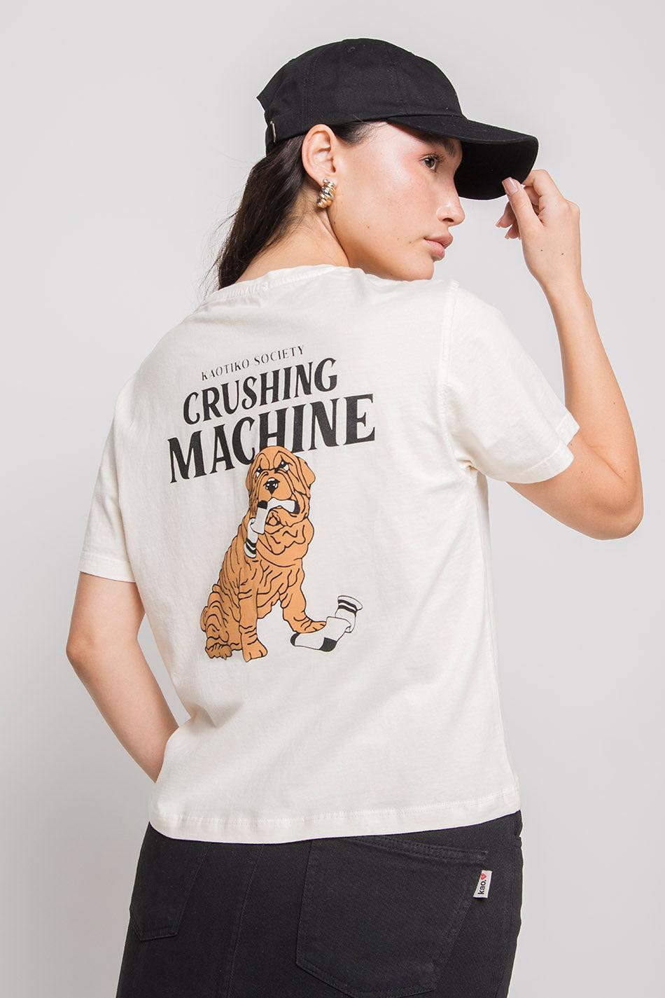 kaotiko Camiseta Washed Crushing Machine Ivory Precio ultrabajo