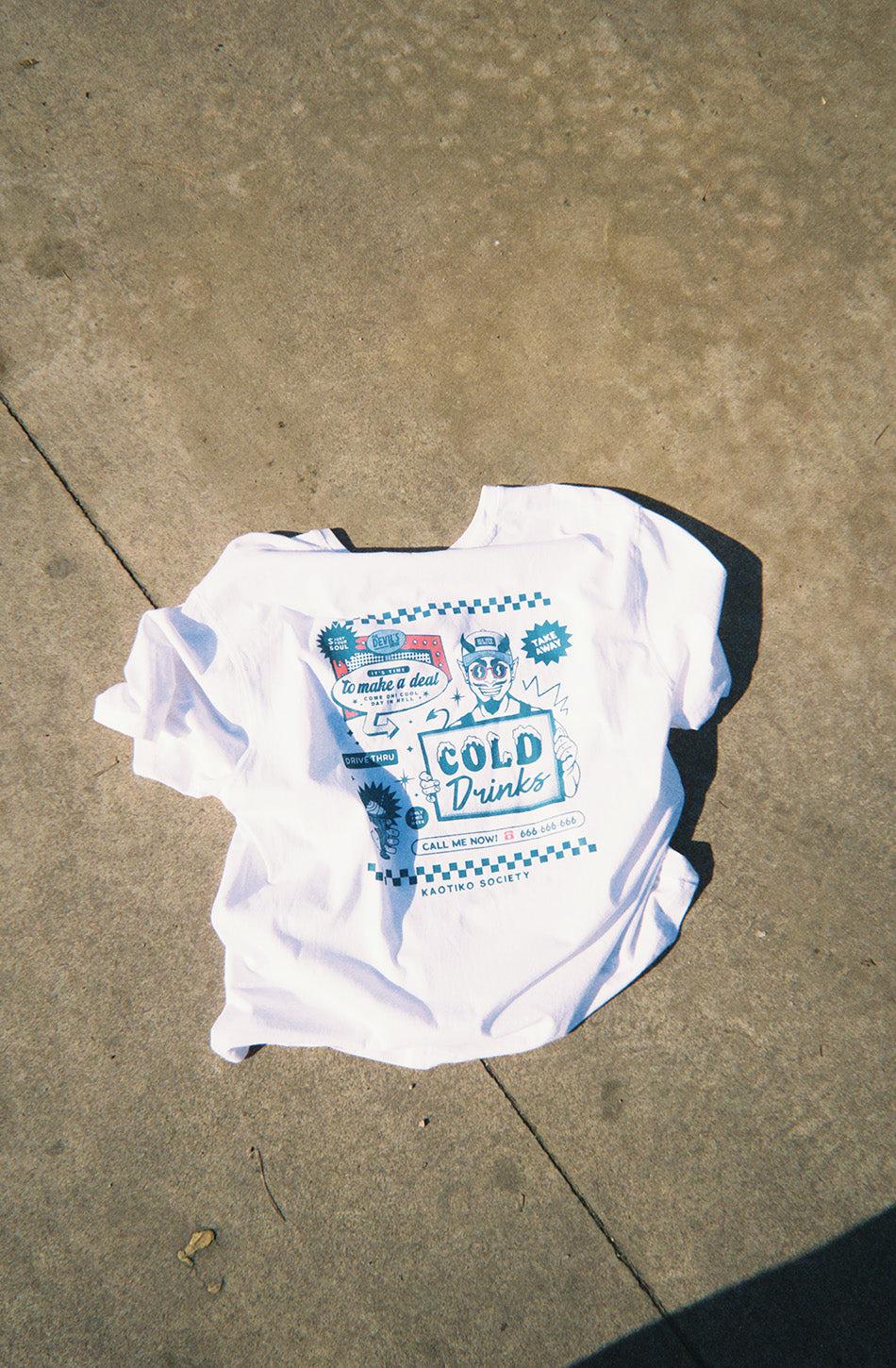 kaotiko Camiseta Washed Cold Drinks White En línea