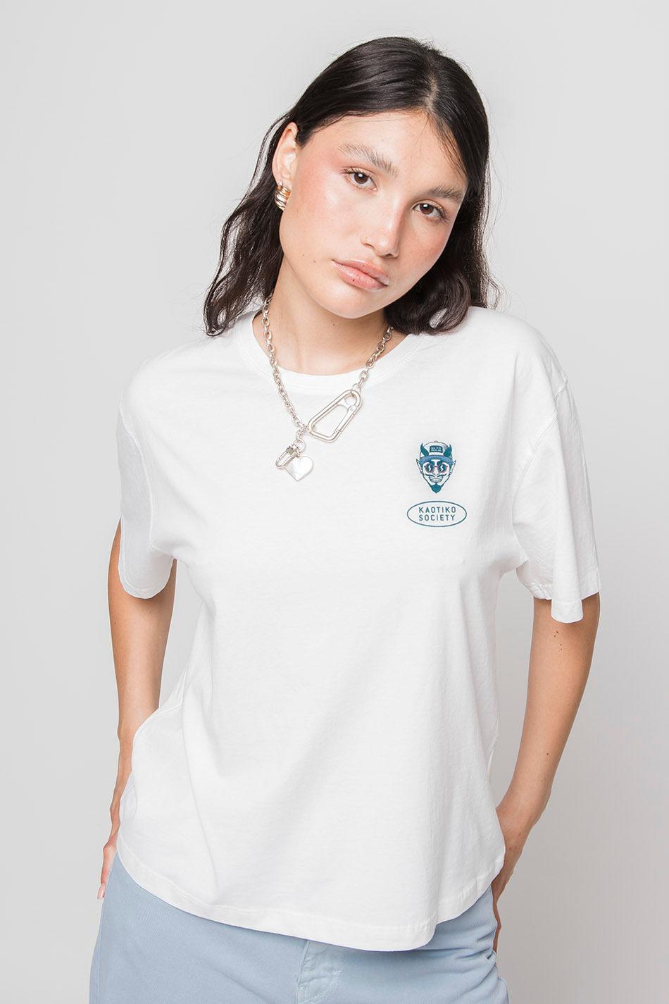 kaotiko Camiseta Washed Cold Drinks White En línea