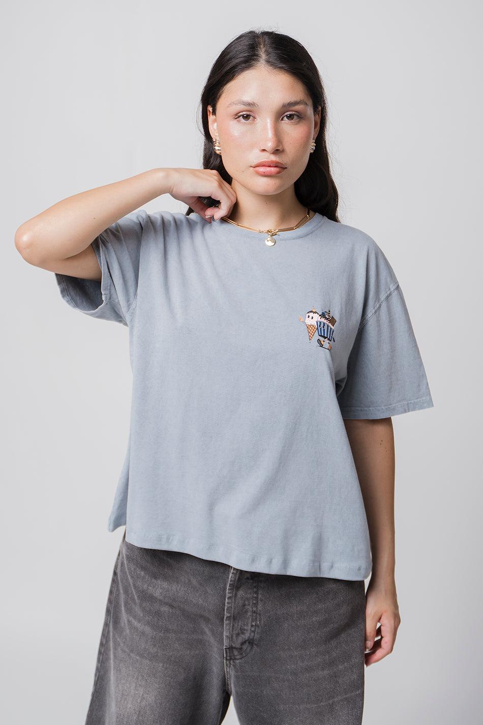 kaotiko Camiseta Washed Ice Cream Steel Rebajas