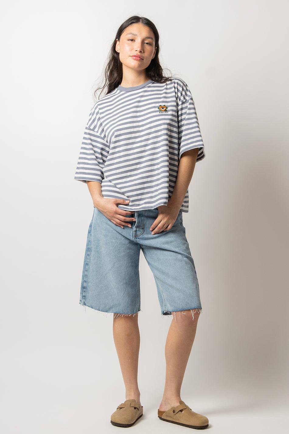 kaotiko Camiseta Violet Heart Stripes En oferta