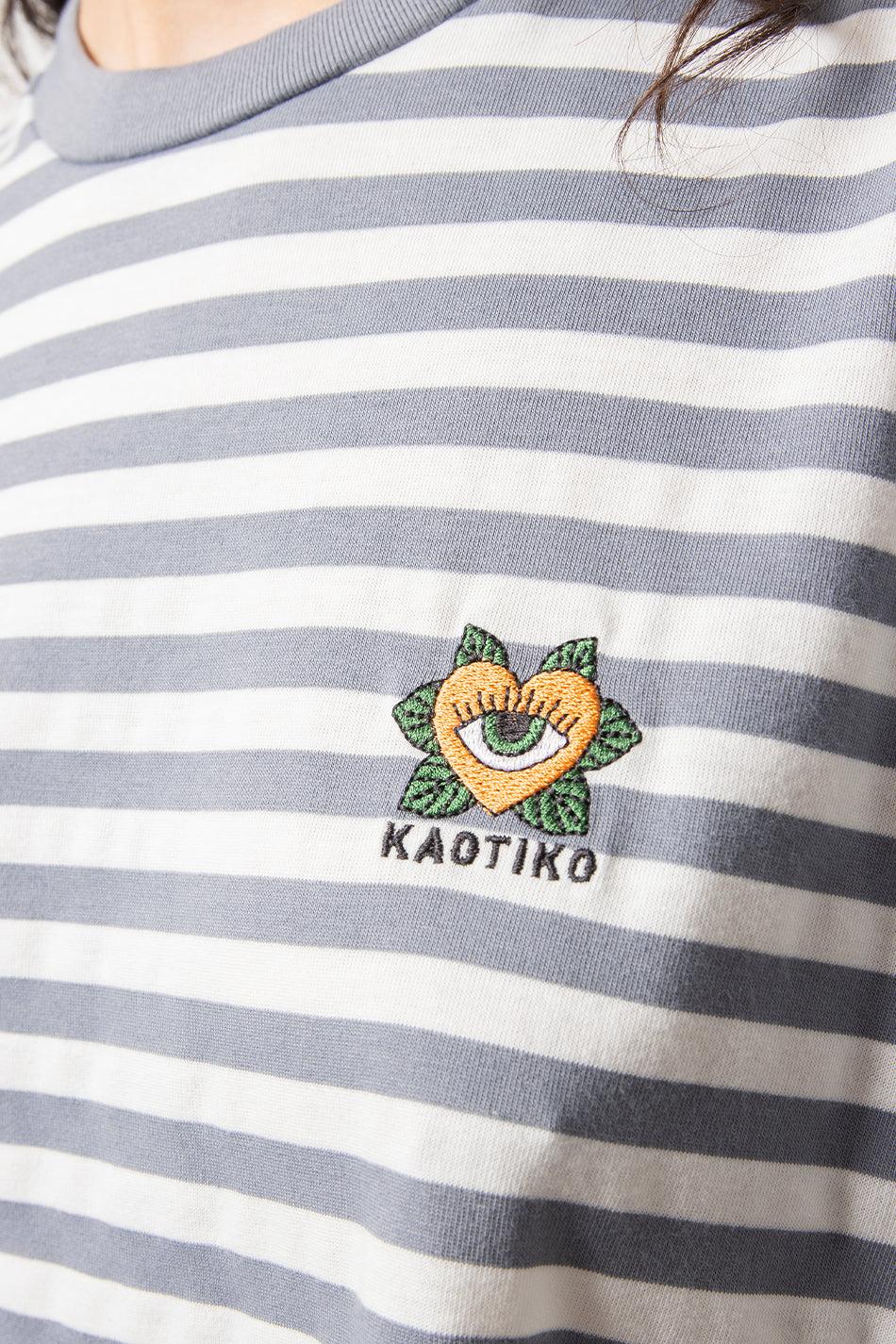 kaotiko Camiseta Violet Heart Stripes En oferta