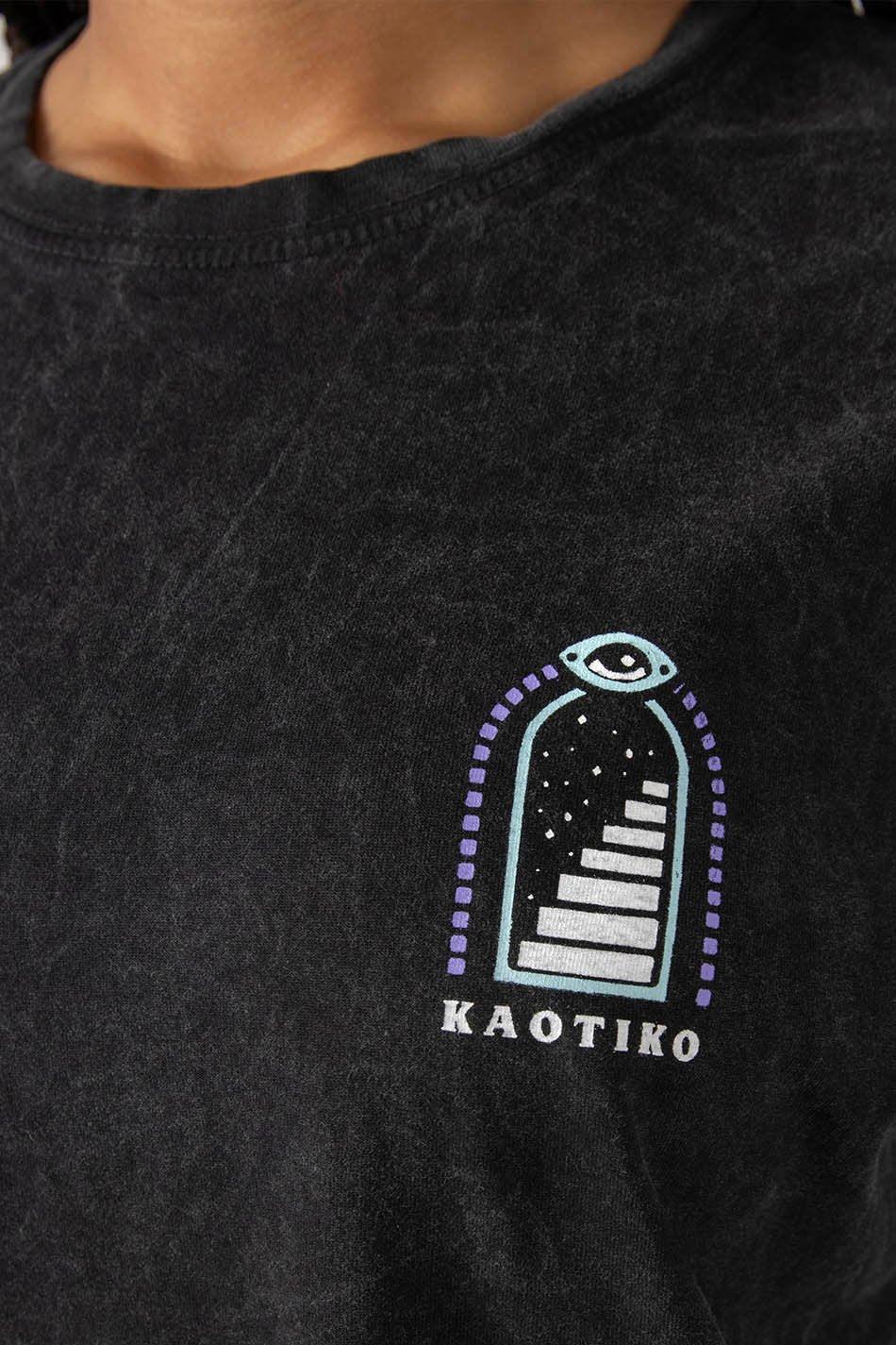 kaotiko Camiseta Washed Trust Your Intuition Black Descuento