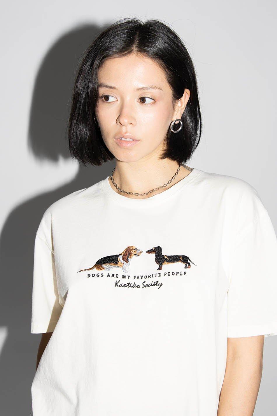 kaotiko Camiseta Washed Puppies Ivory Mejor oferta