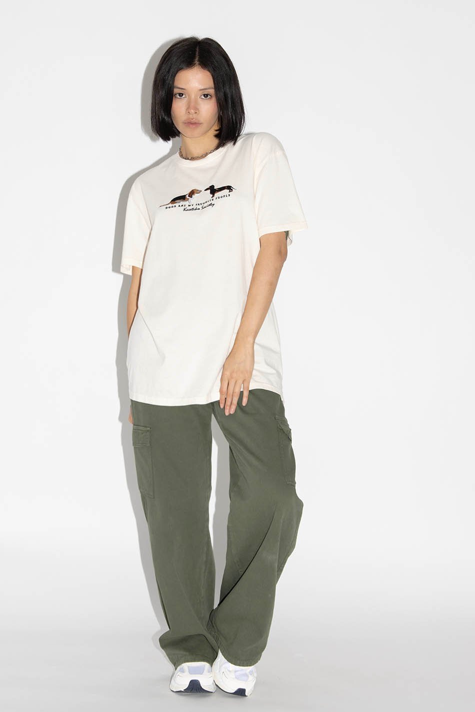 kaotiko Camiseta Washed Puppies Ivory Mejor oferta
