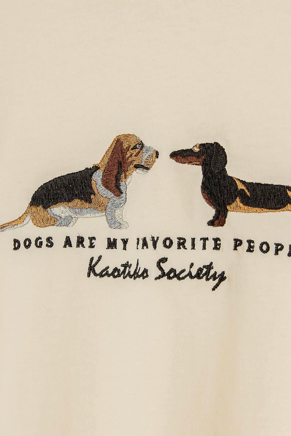 kaotiko Camiseta Washed Puppies Ivory Mejor oferta