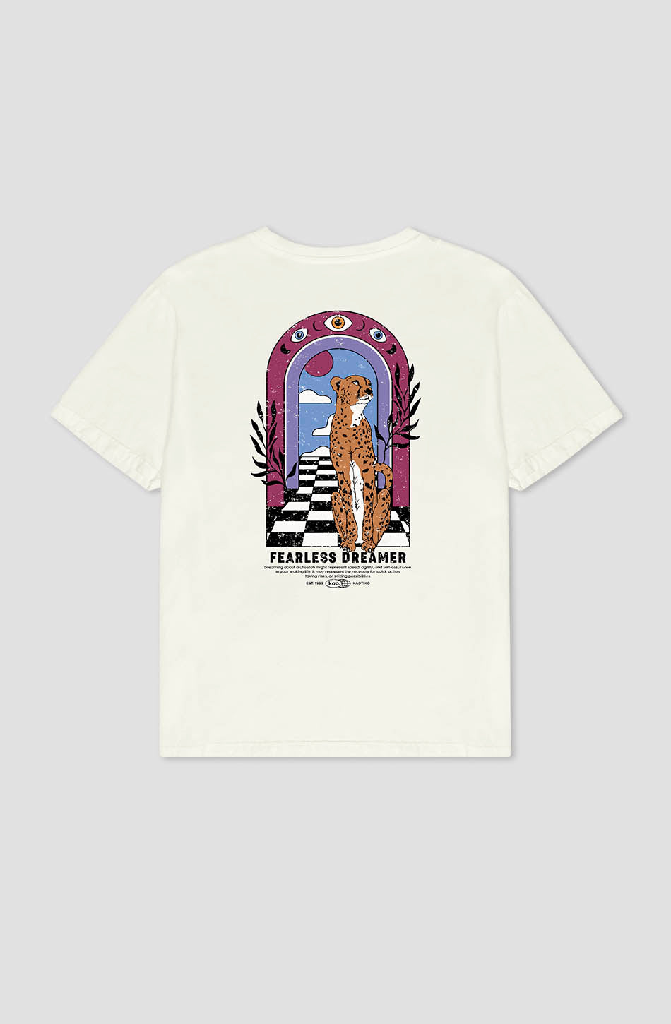 kaotiko Camiseta Washed Fearless Dreamer Ivory