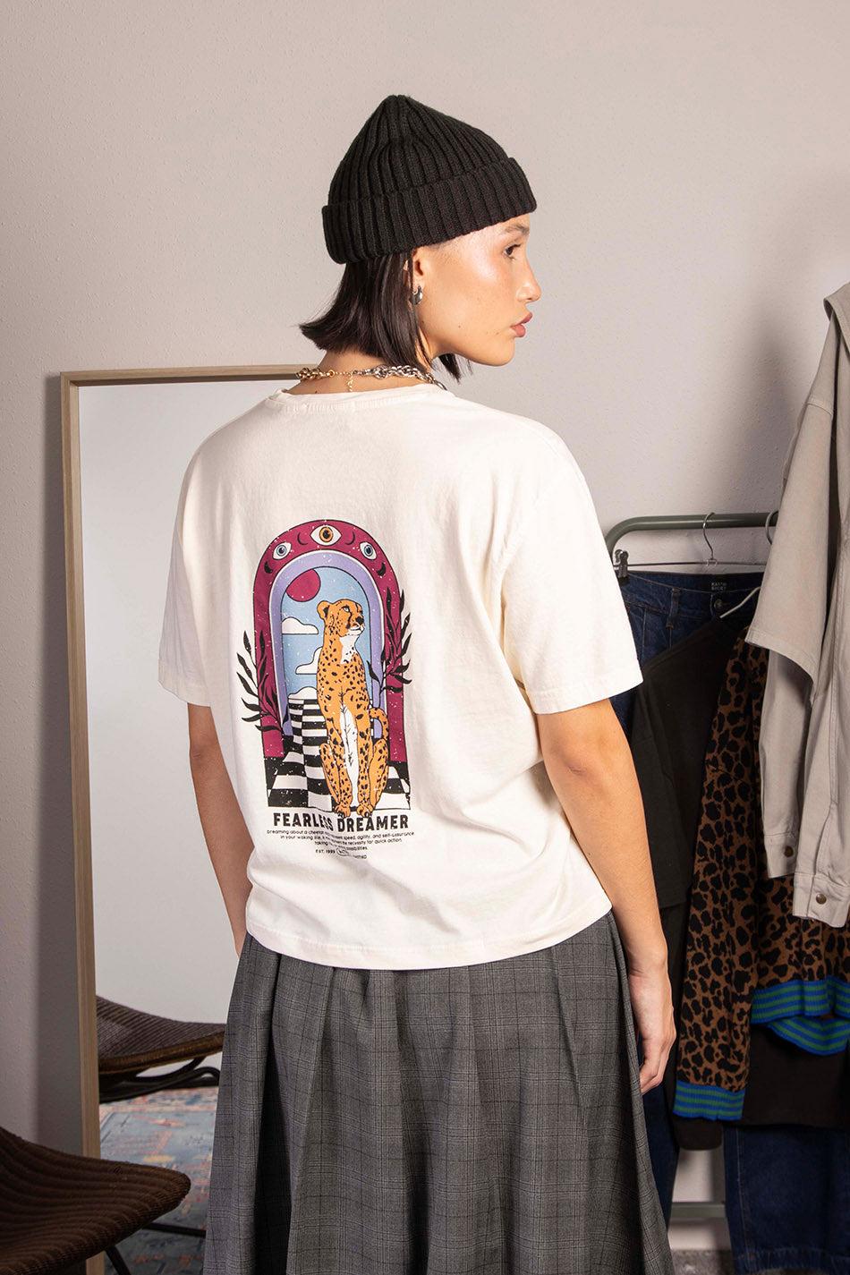 kaotiko Camiseta Washed Fearless Dreamer Ivory Envío gratis