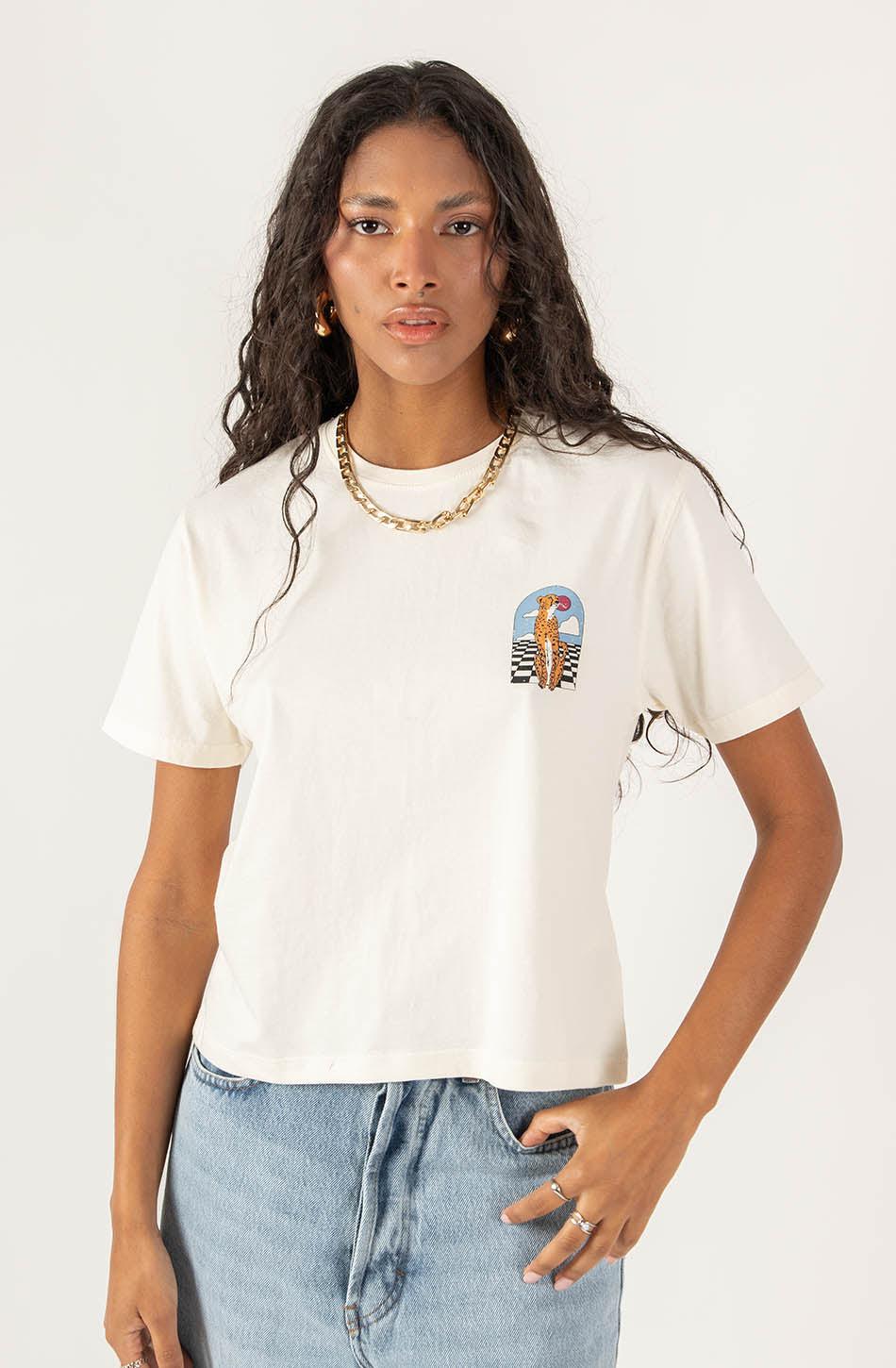 kaotiko Camiseta Washed Fearless Dreamer Ivory Envío gratis