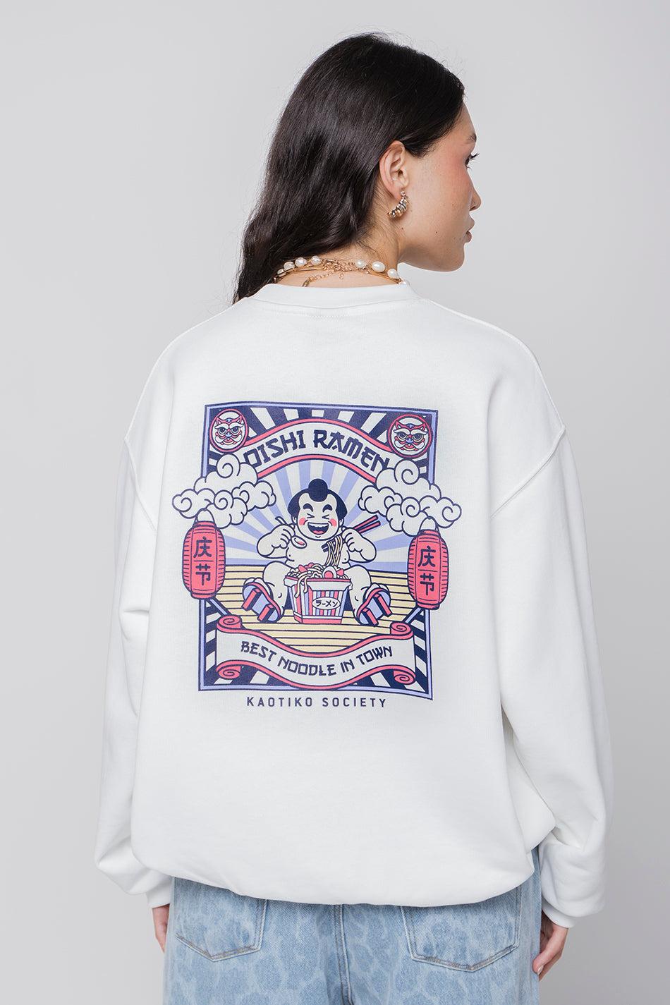kaotiko Sudadera Organic Cotton Oishi Ramen White Oferta especial de fábrica