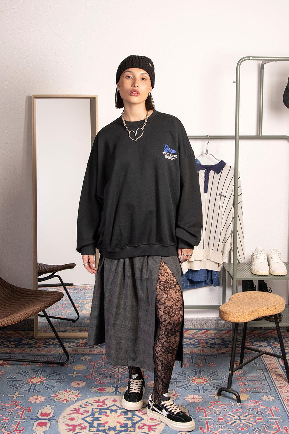kaotiko Sudadera Washed Eye Trust Your Intuition Black Liquidación