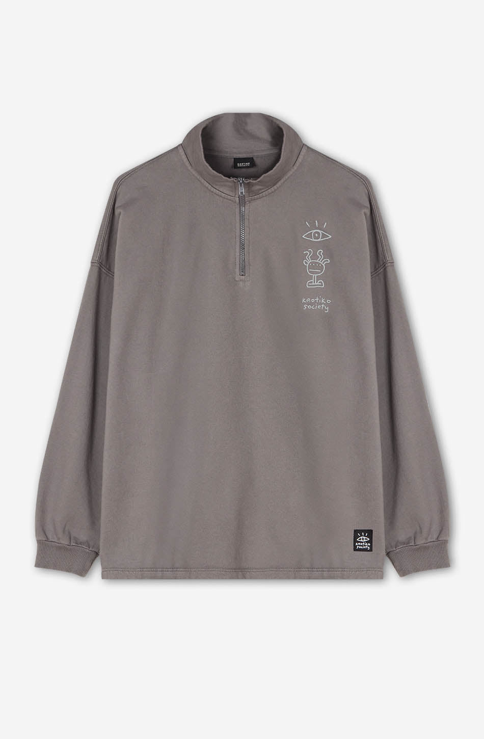kaotiko Sudadera Washed Zip Boy Urban Threesome Gray Tienda de fábrica