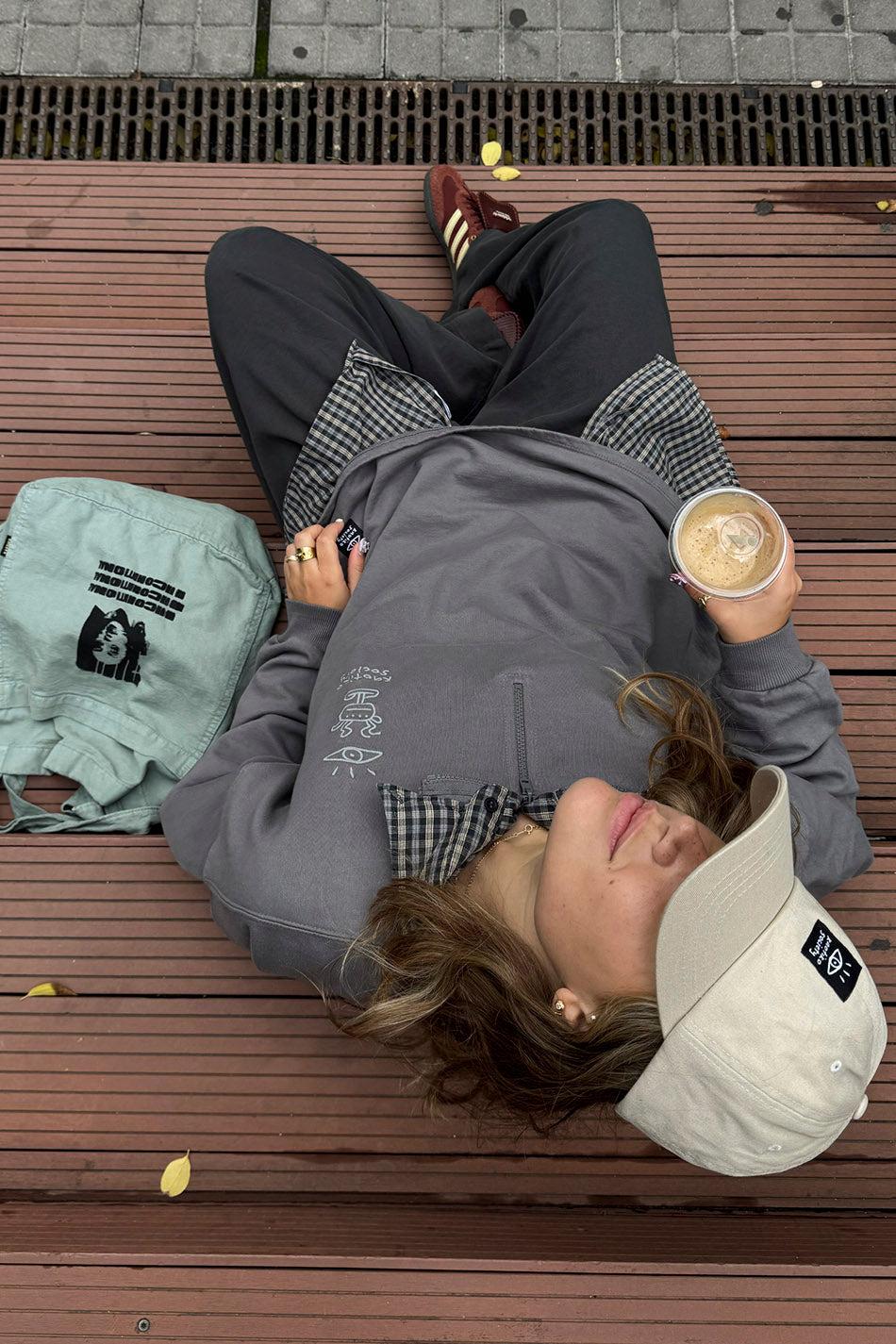 kaotiko Sudadera Washed Zip Boy Urban Threesome Gray Tienda de fábrica
