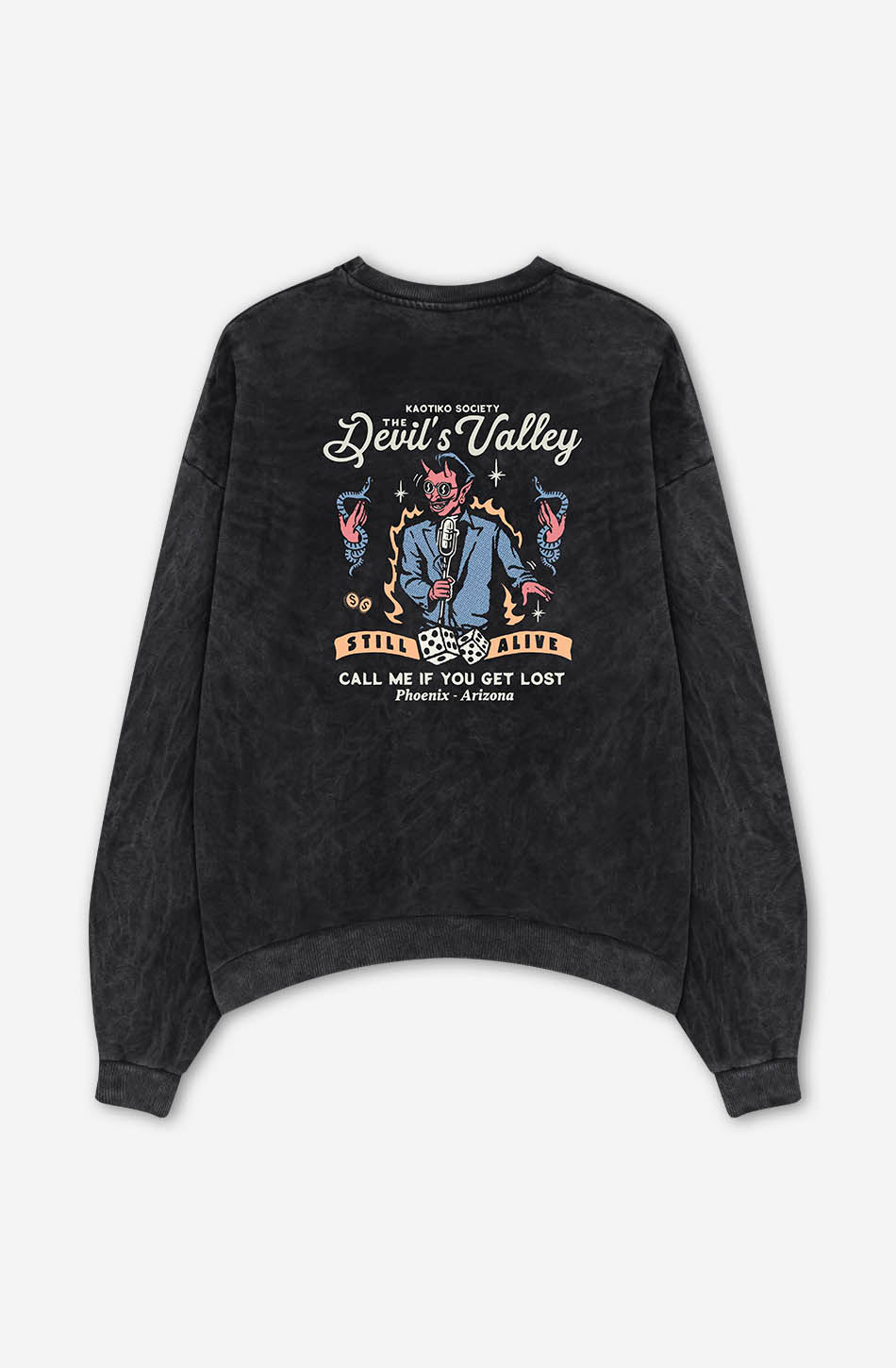 kaotiko Sudadera Washed Still Alive Black Precios de Black Friday