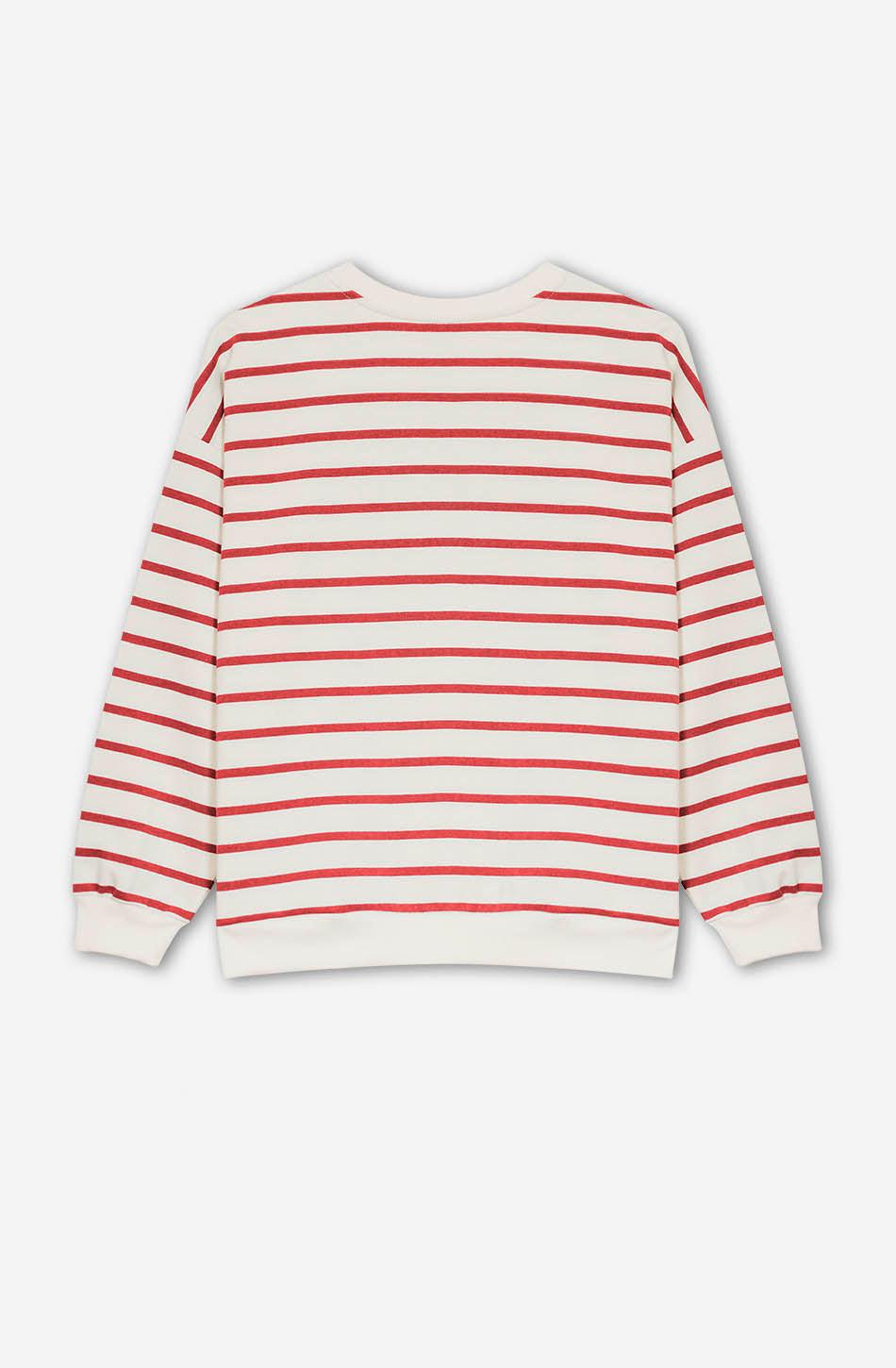 kaotiko Sudadera Stripes Red / Ivory Libre de impuestos