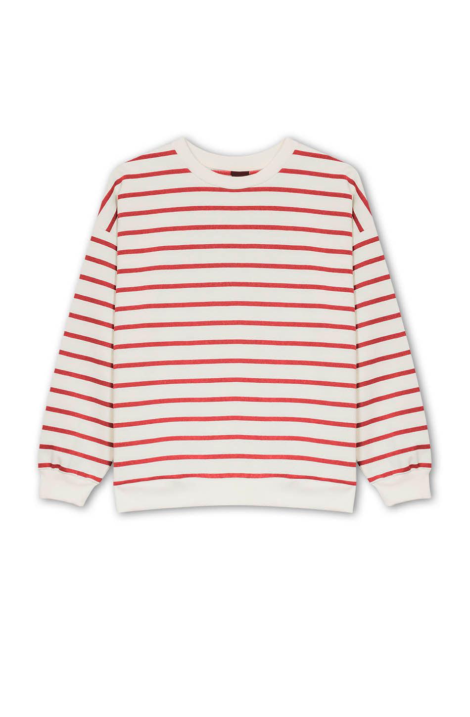 kaotiko Sudadera Stripes Red / Ivory Libre de impuestos