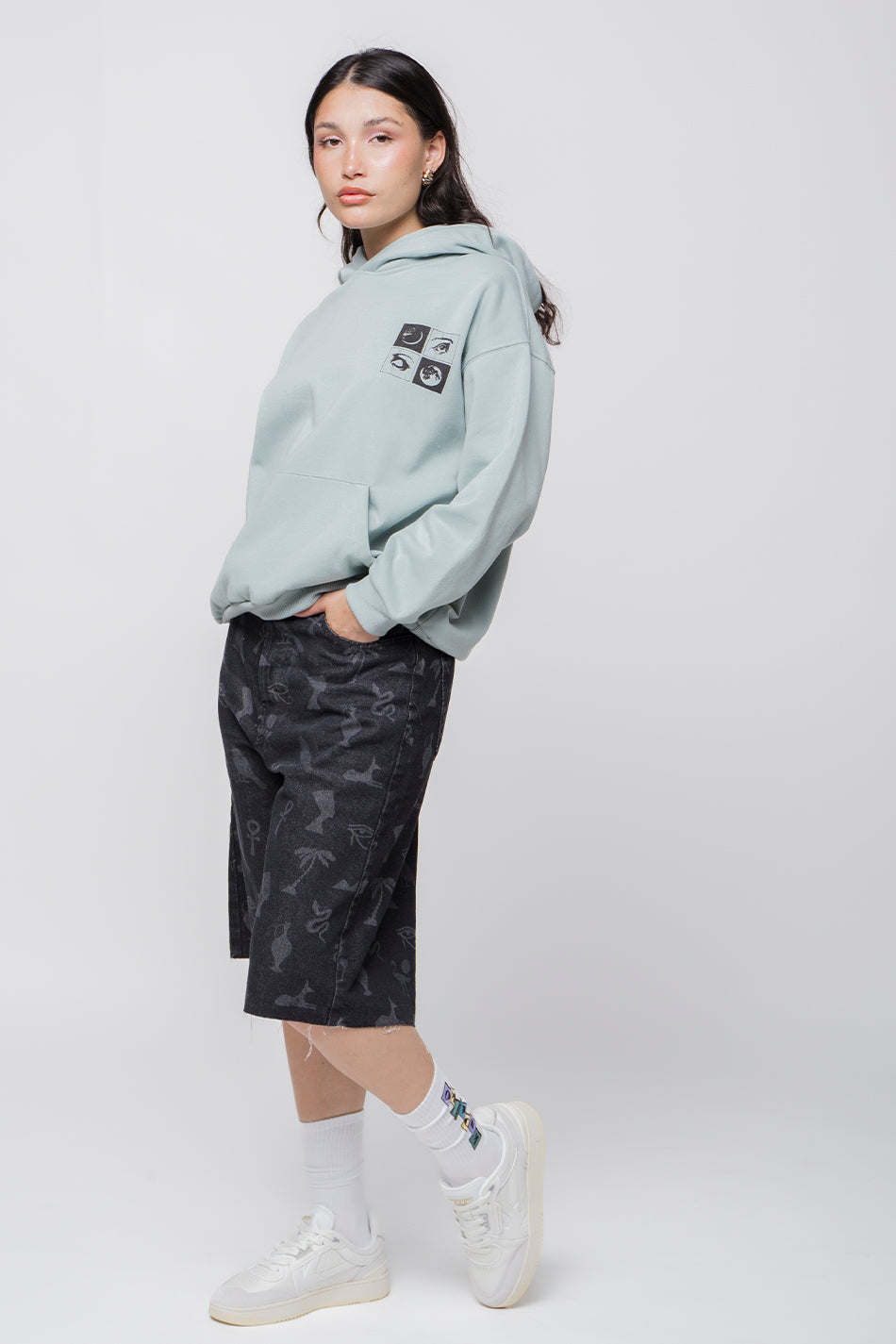 kaotiko Sudadera Washed Phases Eyes Cloud Descuento por venta flash