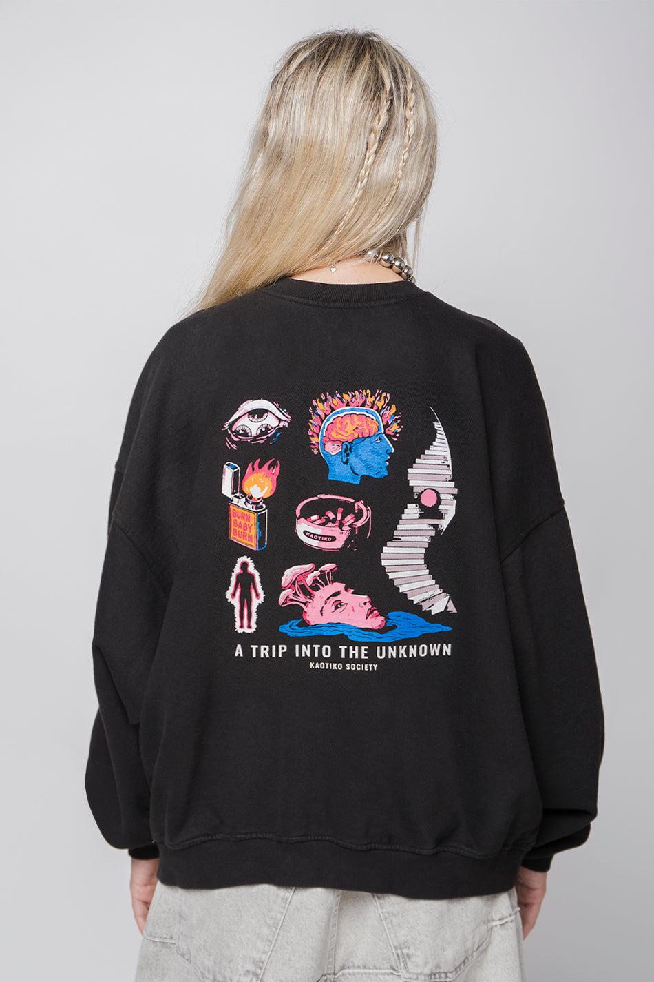 kaotiko Sudadera Washed Unknown Trip Black Outlet