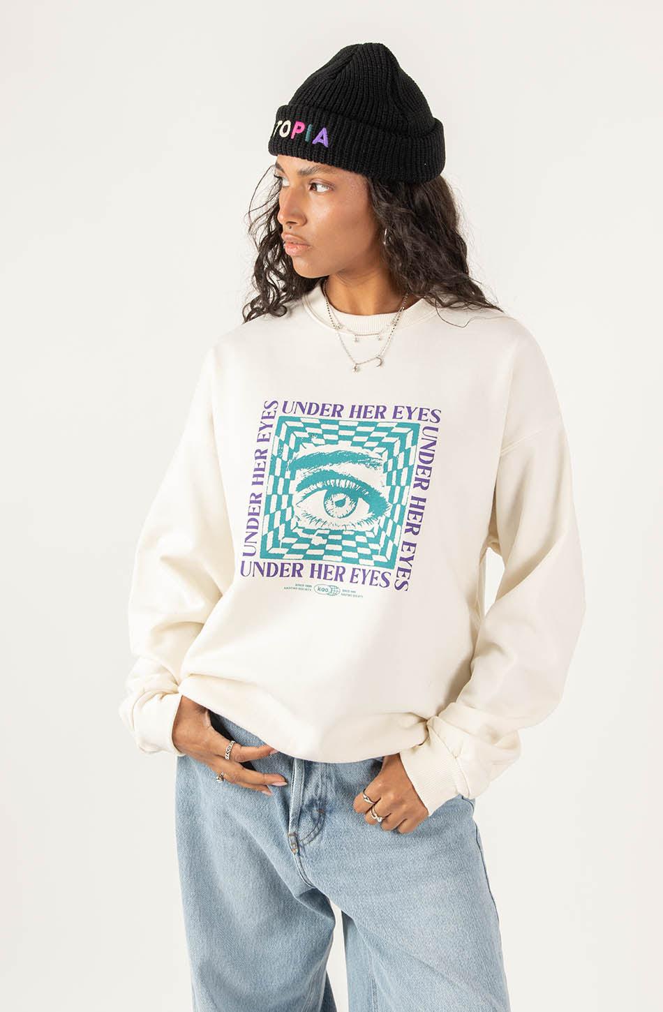 kaotiko Sudadera Under Her Eyes Ivory Venta caliente