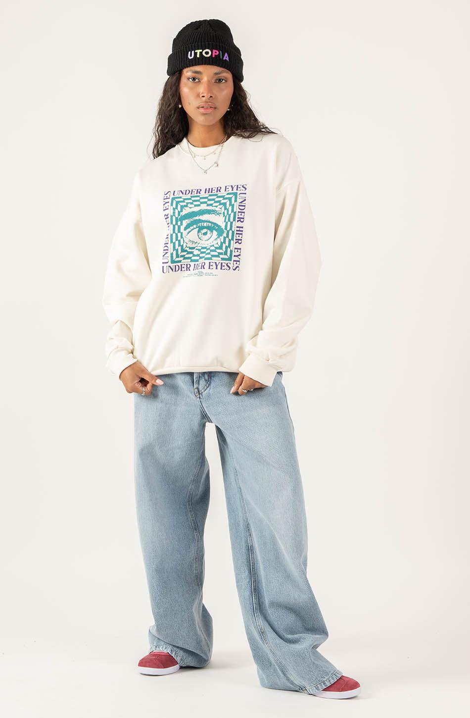 kaotiko Sudadera Under Her Eyes Ivory Venta caliente