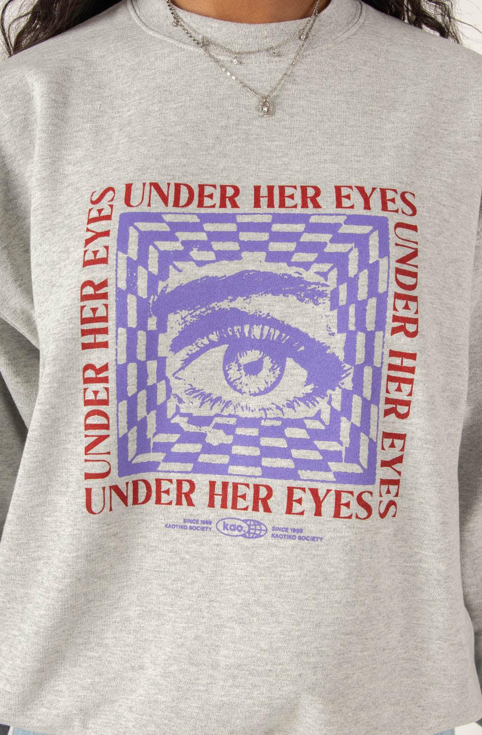 kaotiko Sudadera Under Her Eyes Gray En oferta
