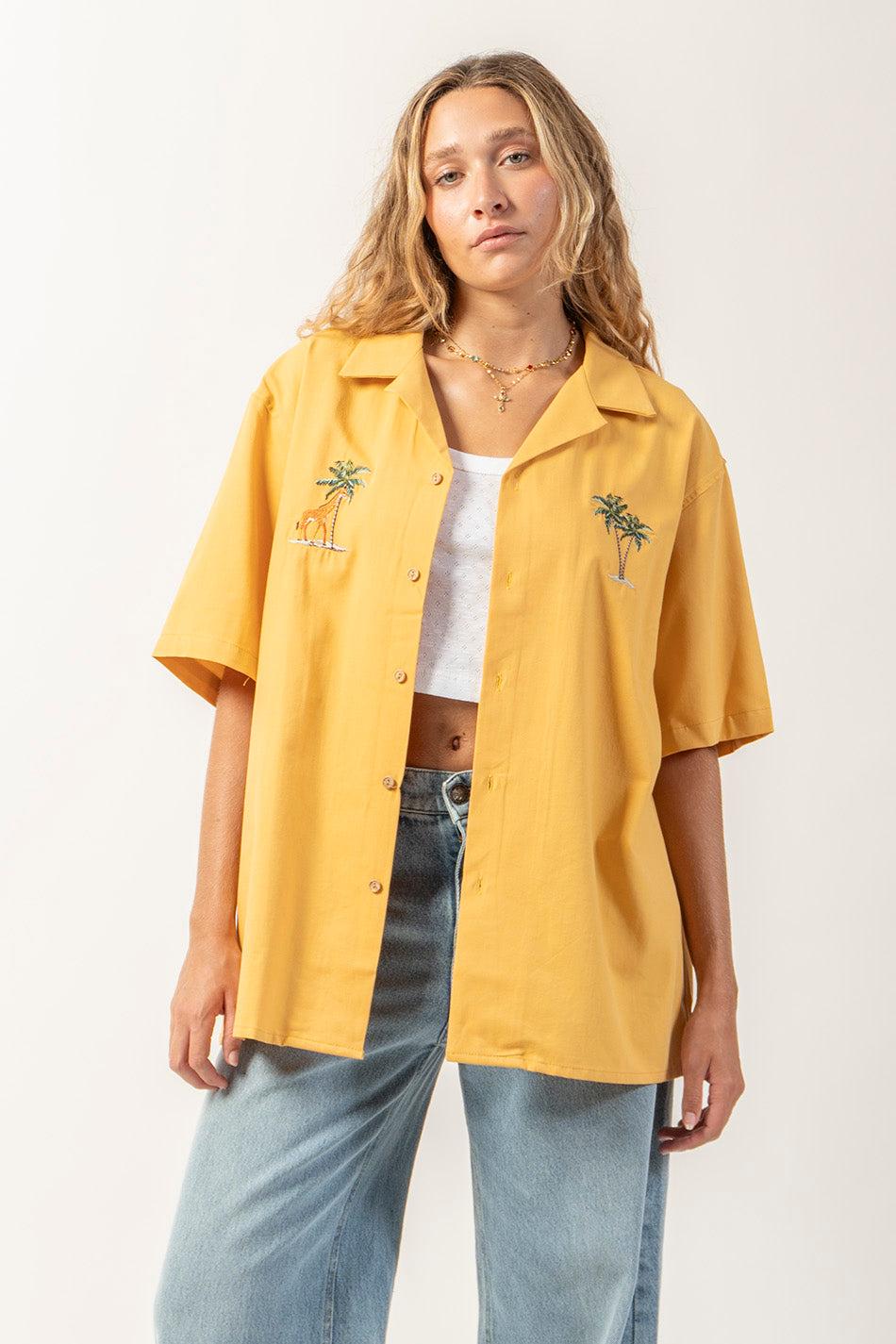 kaotiko Camisa Palm Safari Mostaza Envío gratis