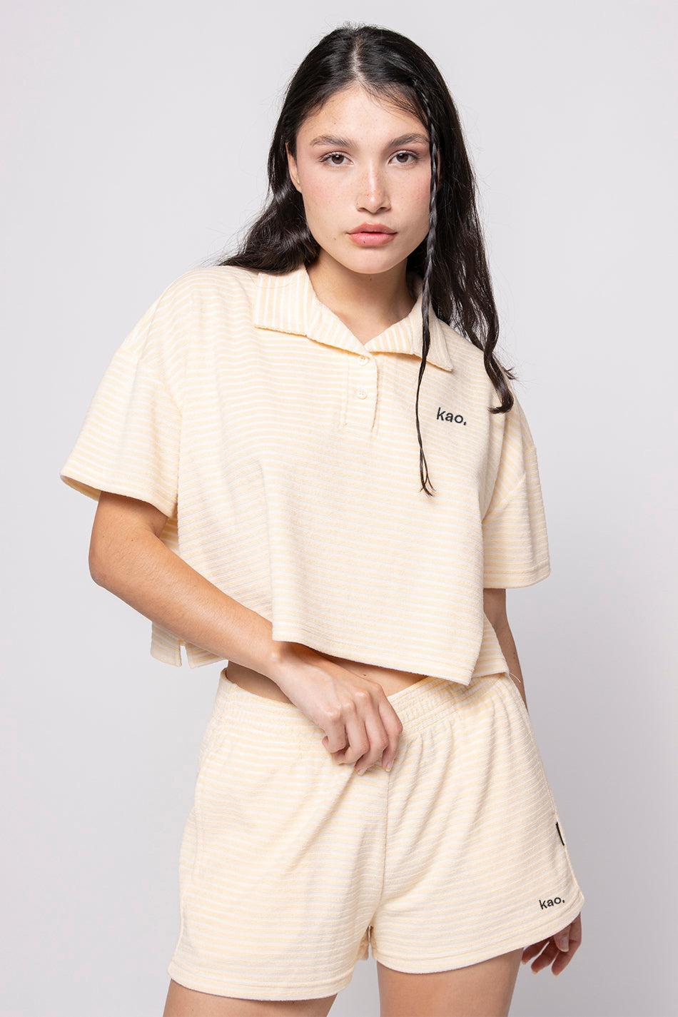 kaotiko Polo Towell Stripe Yellow / White Últimos 3 días