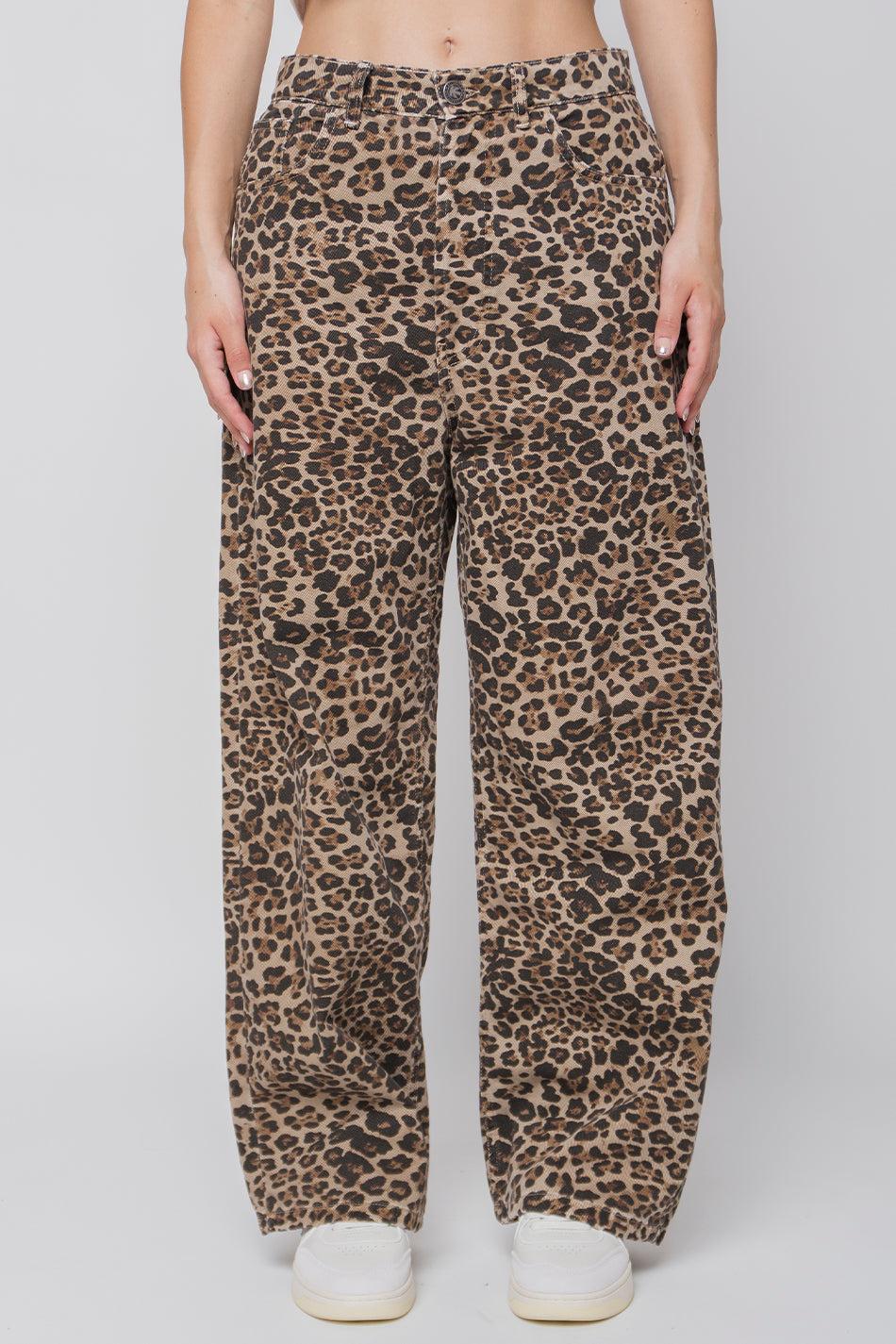 kaotiko Pantalón Loose Leopard Brown Solo hoy