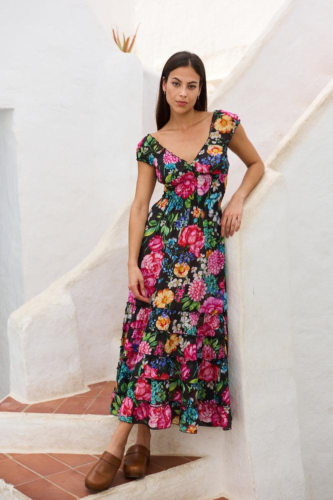 luna llena Vestido Frida Coleccion Multi Flower RI125 – Luna Llena Grandes descuentos
